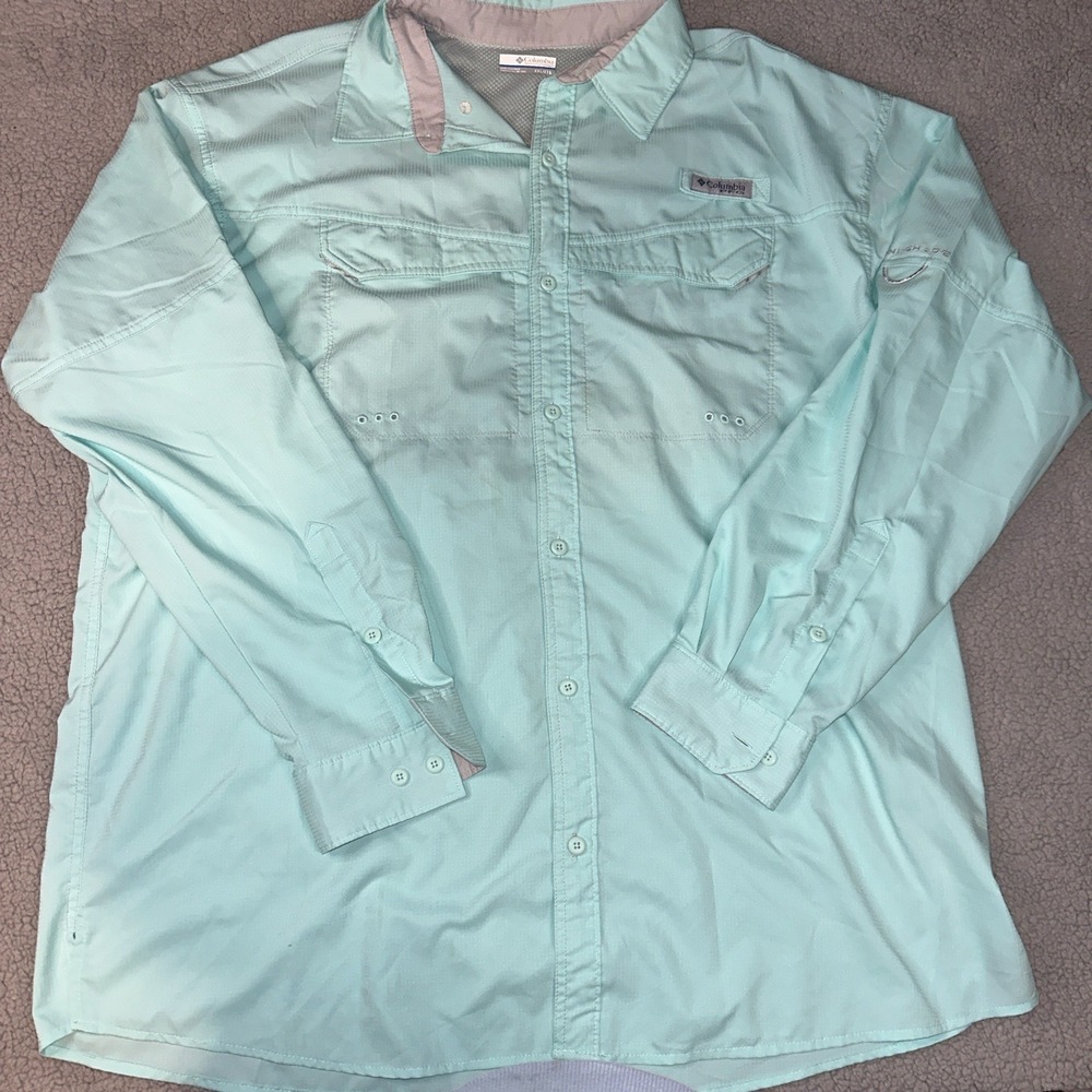 Columbia Sportswear PFG Shirt Mens Medium Long Sleeve Vented Button Up Fishing
